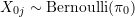 X_{0j} \sim \text{Bernoulli}(\pi_0)