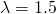 Rendered by QuickLaTeX.com \lambda = 1.5