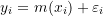 \[ y_i = m(x_i) + \varepsilon_i \]